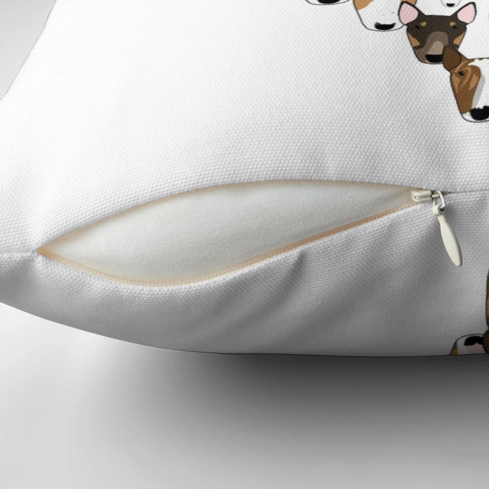 Bully Love Bull Terrier Pillow featuring a cozy, high-quality design for dog lovers