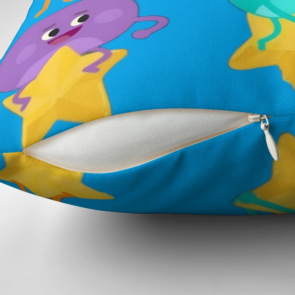 Colorful and adorable Bumble Nums themed pillow with cartoon characters and super simple song lyrics