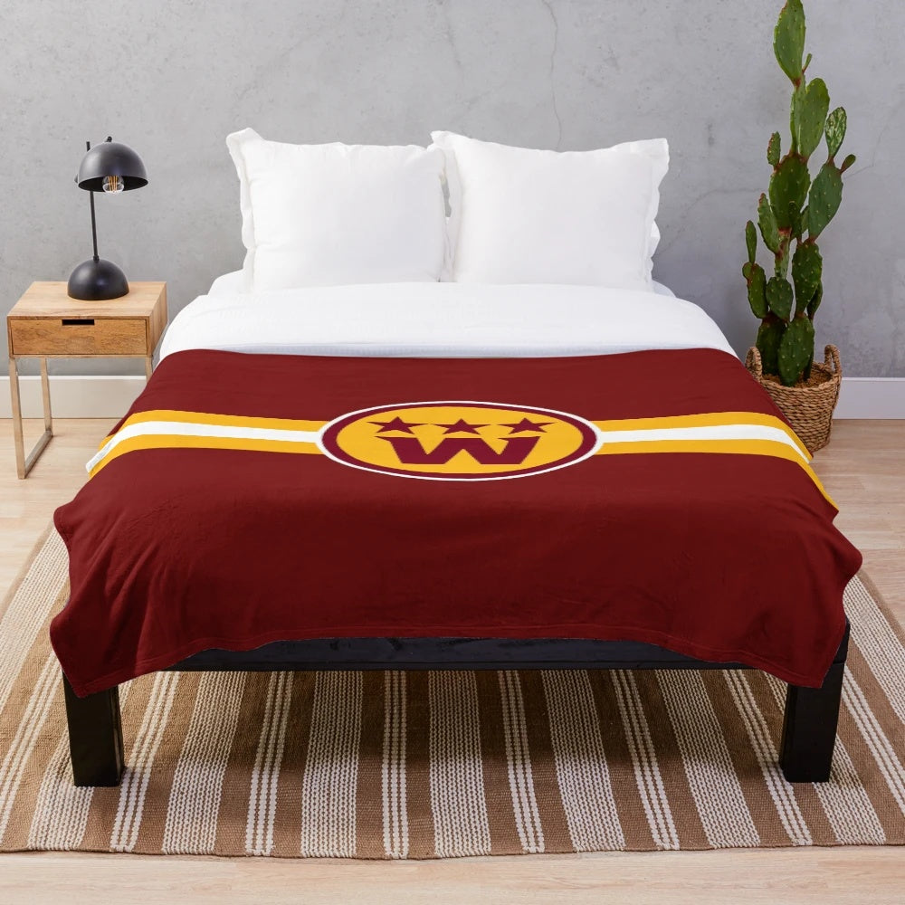 Burgundy and Gold Washington Generals Inspired Plush Blanket