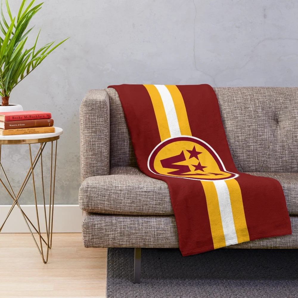 Burgundy and Gold Washington Generals Inspired Plush Blanket
