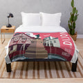 Burgundy plush blanket with French design by Pascale Francois