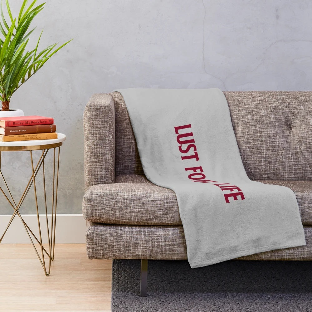 Burgundy plush blanket with punk rock style