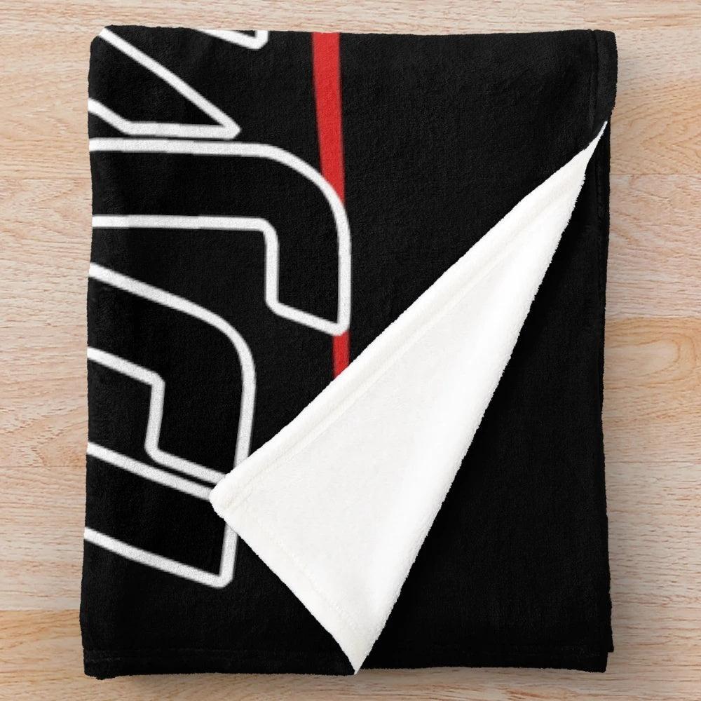 Burgundy white plush blanket for soccer fans and enthusiasts