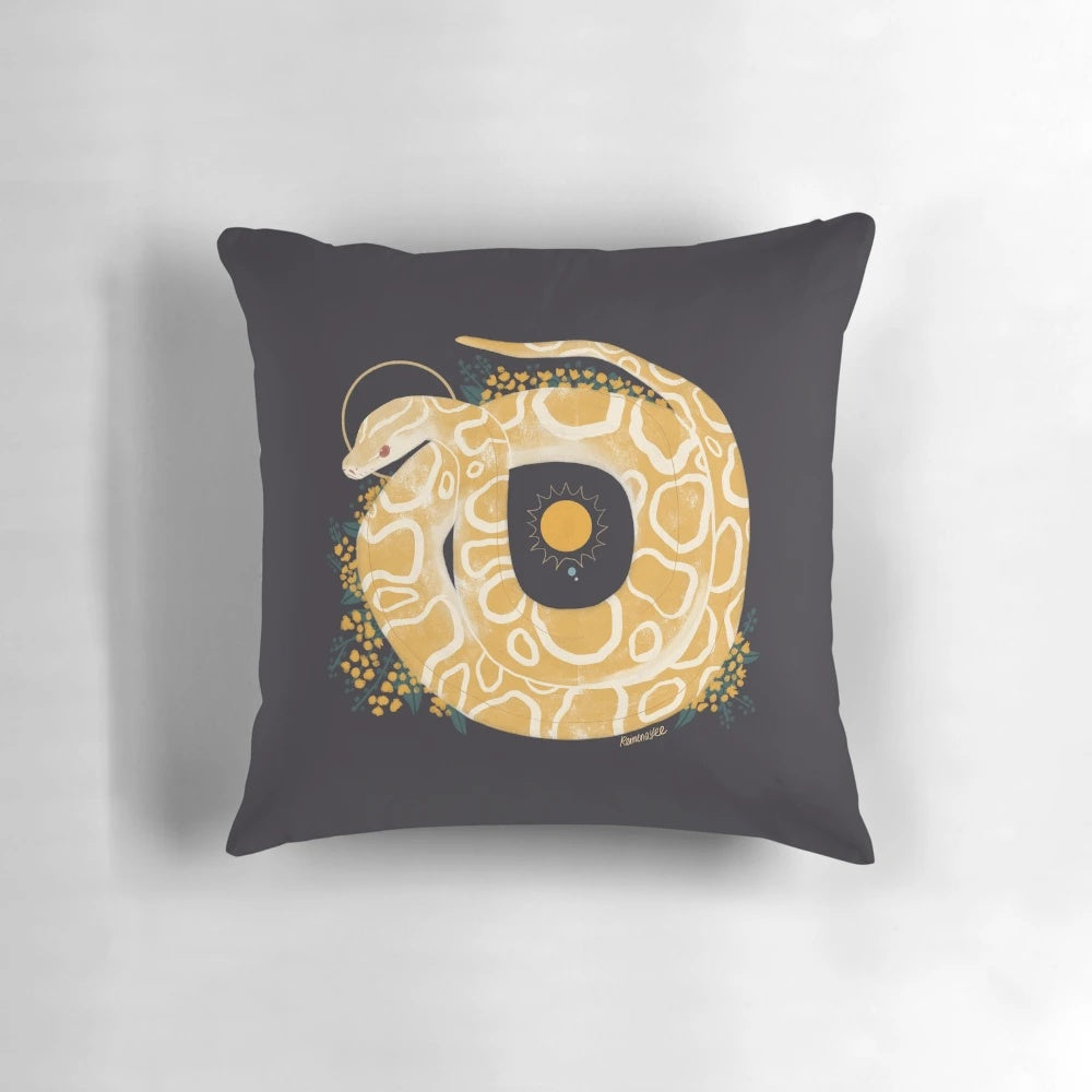 Burmese python pillow, a cozy and magical familiar for witches and occult enthusiasts
