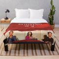 Cozy plush blanket featuring a burning movie poster design for film enthusiasts