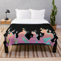 Promare-inspired plush blanket with burnish flames design