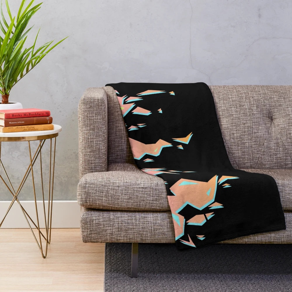 Promare-inspired plush blanket with burnish flames design