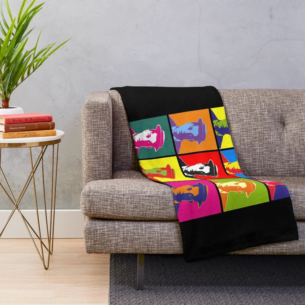 Buster Keaton inspired pop art portrait plush blanket