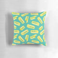 Teal pillow featuring a butter design, perfect for butter lovers and kitchen decor