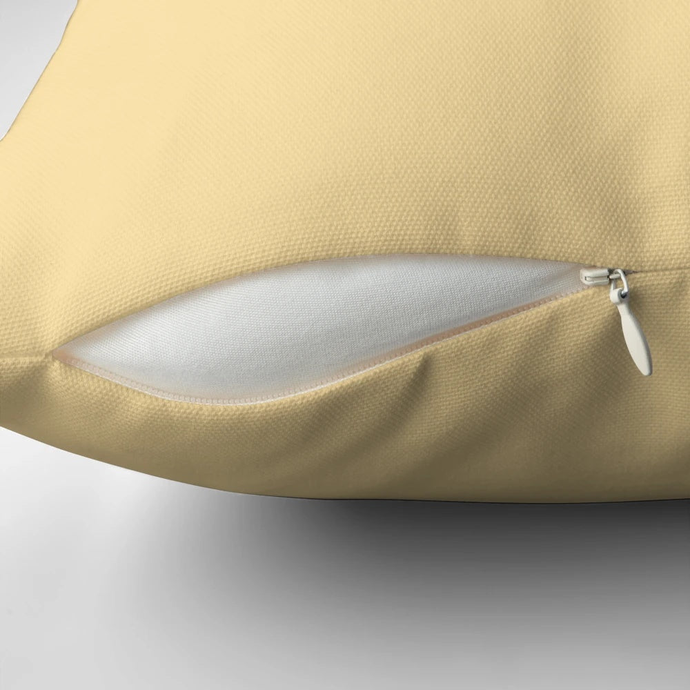 Soft, plush buttercream yellow solid pillow for home decor