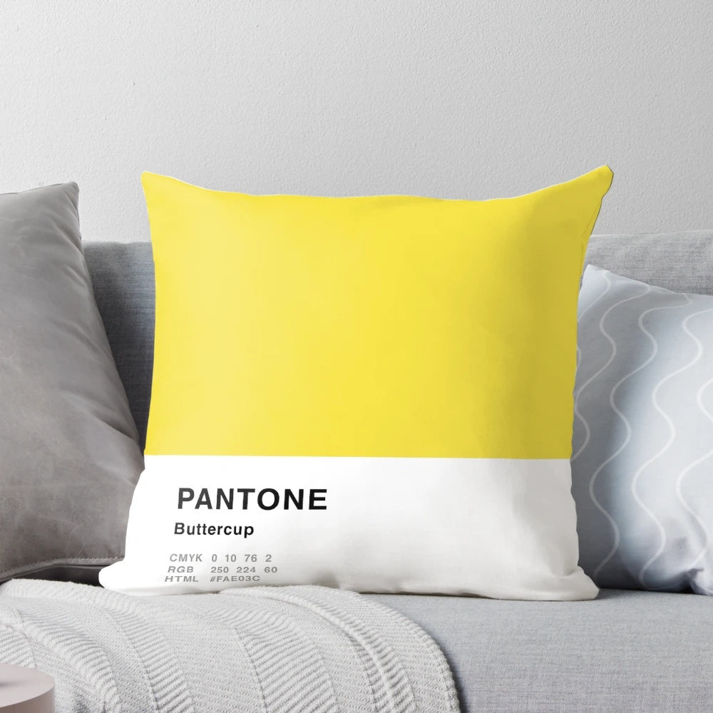 Buttercup yellow pantone simple design throw pillow for home or office decor