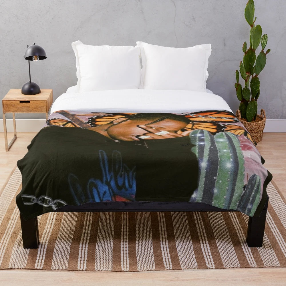 Butterfly Effect Inspired Plush Blanket with Astroworld Themed Design