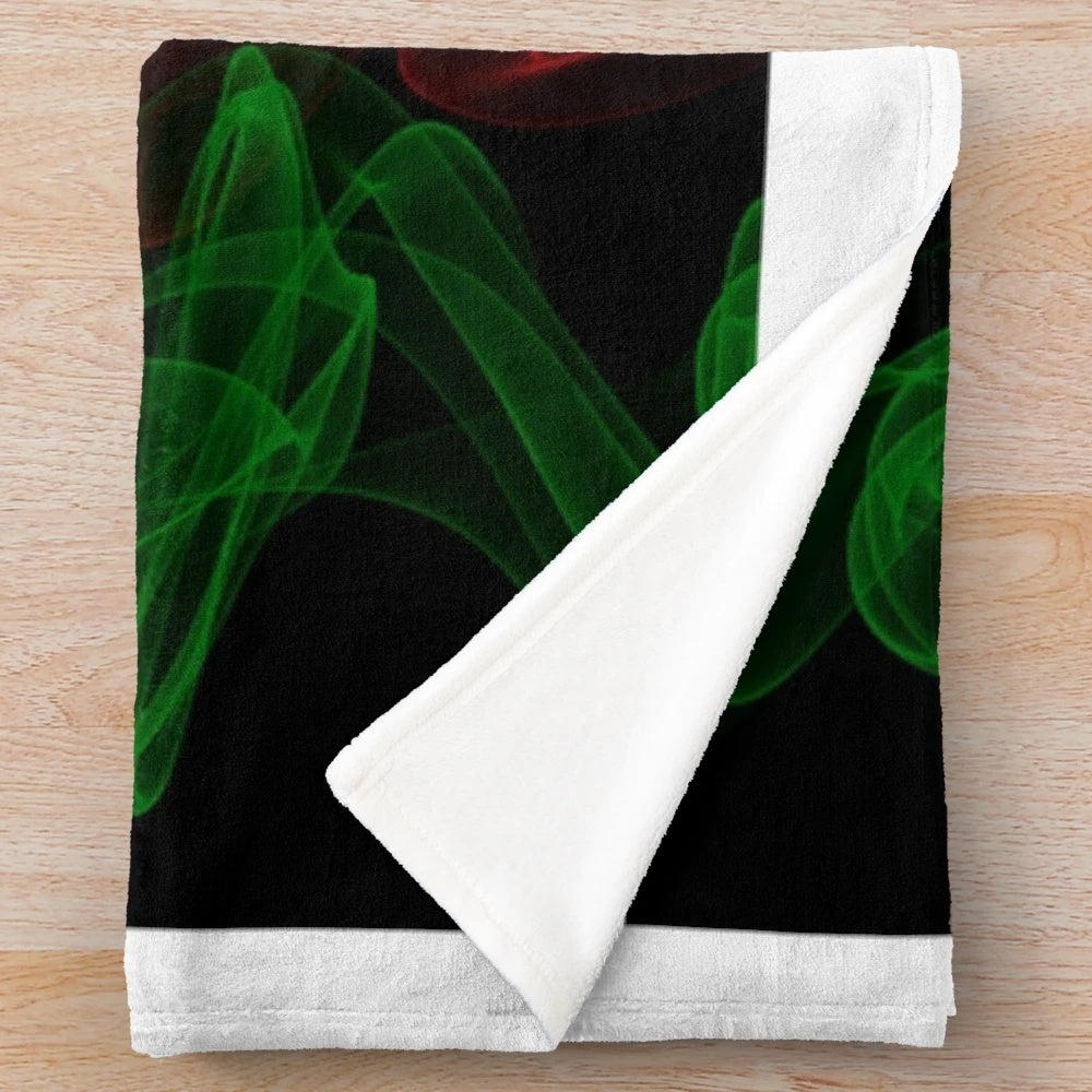 Plush blanket with controller buttons design