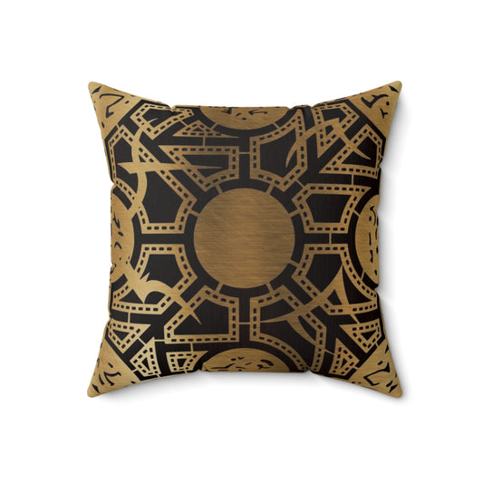 Dark fantasy pillow with Lament Configuration puzzle box design