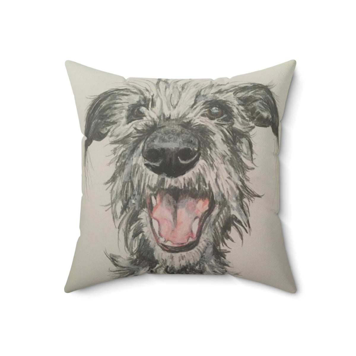 Cozy scruffy lurcher pillow for your home decor - Back