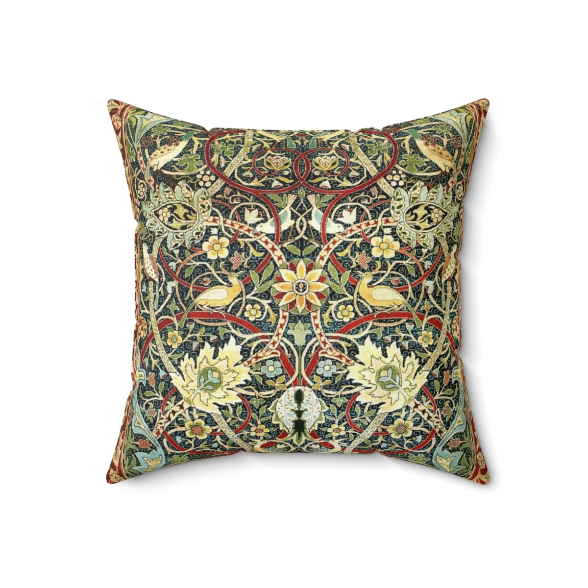 Vintage-style floral rug print pillow cover