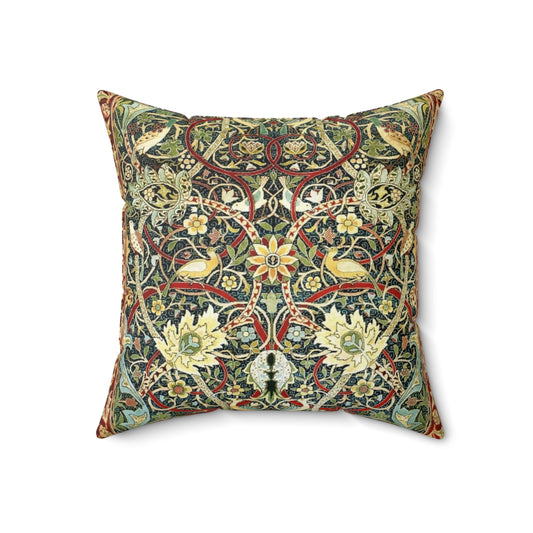 Vintage-style floral rug print pillow cover