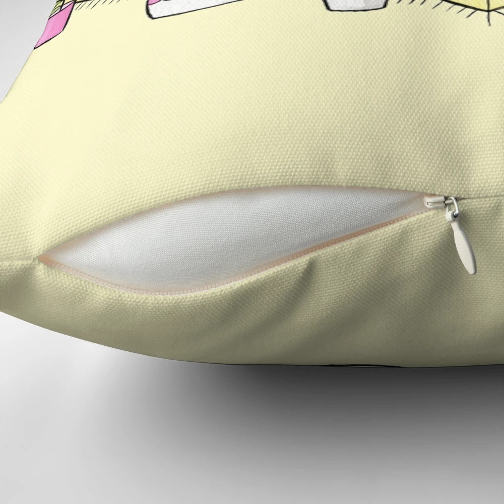 Cacti Meditation Pillow for Cats - Comfortable and Relaxing Cactus-Themed Pillow for Home & Garden