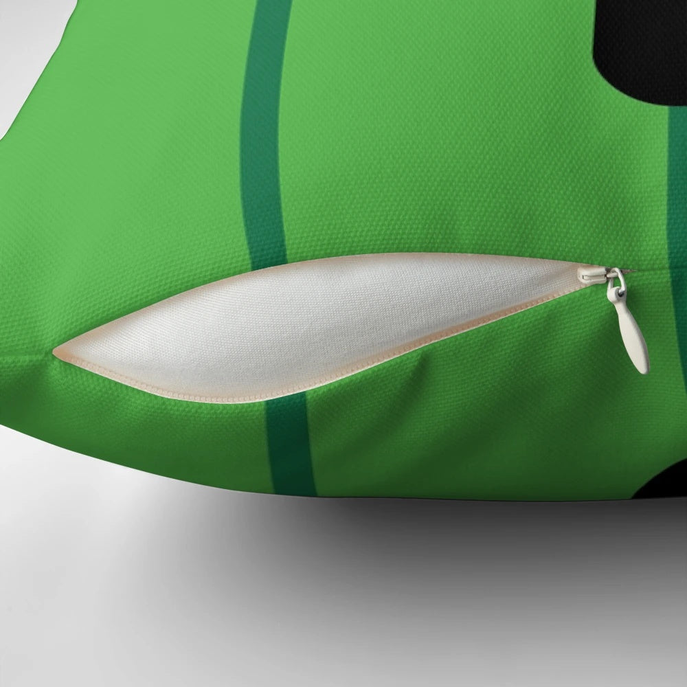 Cactuar-shaped plush pillow in green color for home and office decor