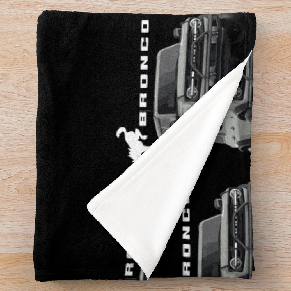 Ford Bronco Inspired Cactus Gray Plush Blanket