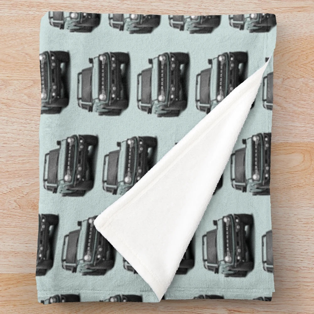 Cactus gray plush blanket featuring the Ford Bronco logo