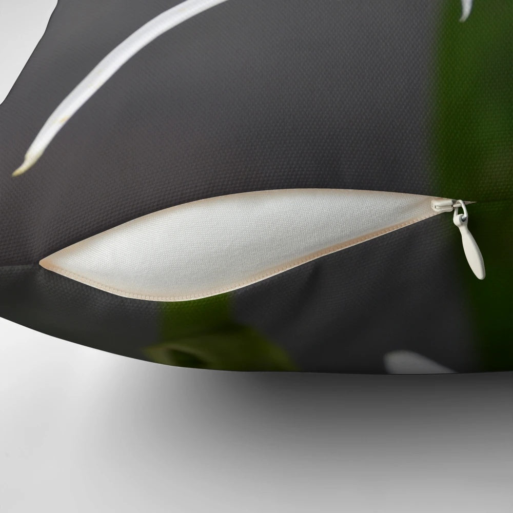 Soft, white cahaba lily flower pillow for natural, botanical home decor