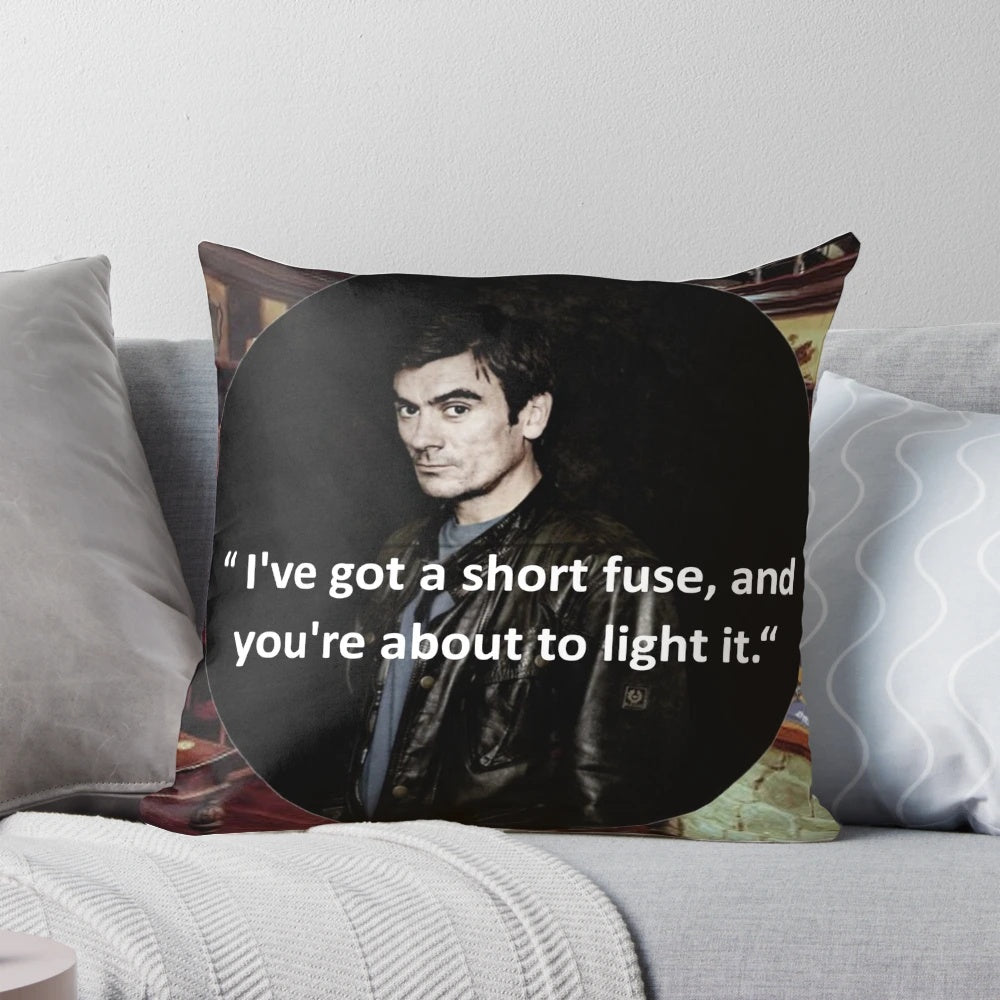Cain Dingle's "Short Fuse" Decorative Pillow - Emmerdale TV Show Memorabilia