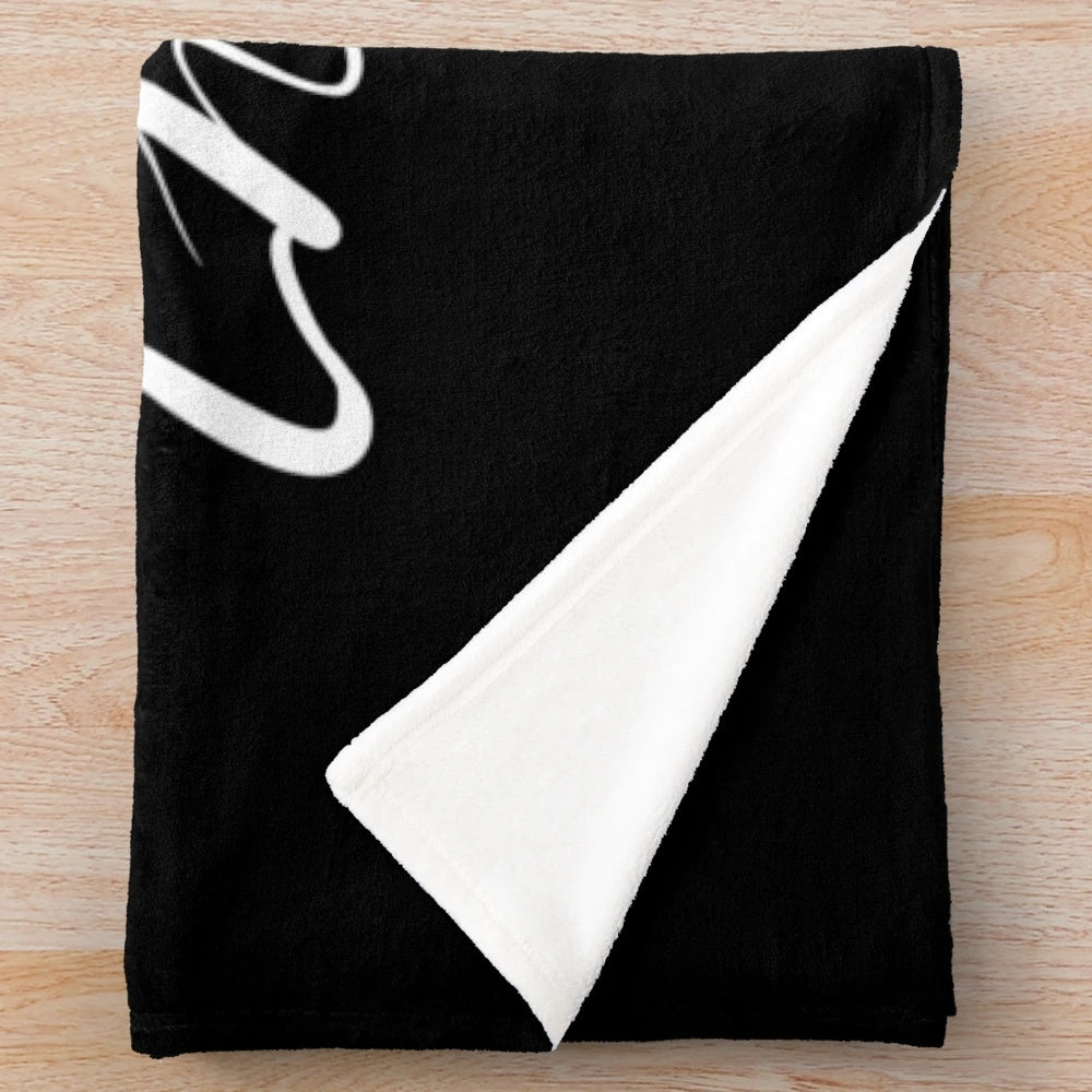 Plush blanket with calligraphy text design