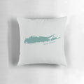 Long Island sea glass green throw pillow for beach house or coastal living room decor