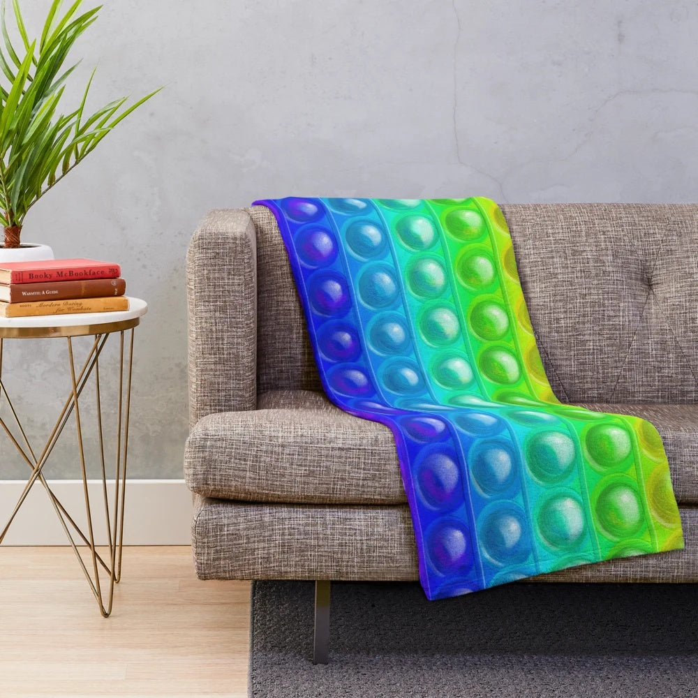 Pop It Plush Blanket - Multicolored Silicone Bubble Fidget Toy