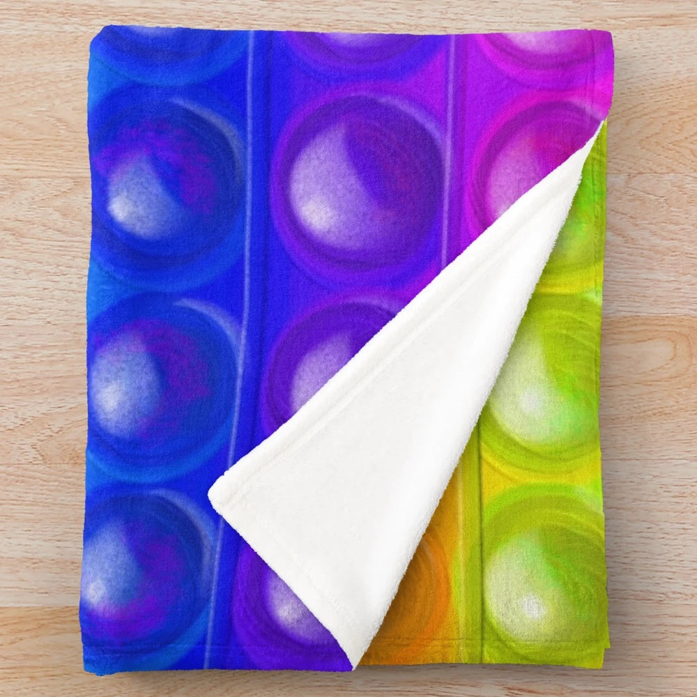 Pop It Plush Blanket - Multicolored Silicone Bubble Fidget Toy