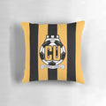 Cambridge United FC logo stripes pillow featuring the football club's iconic yellow and black colors