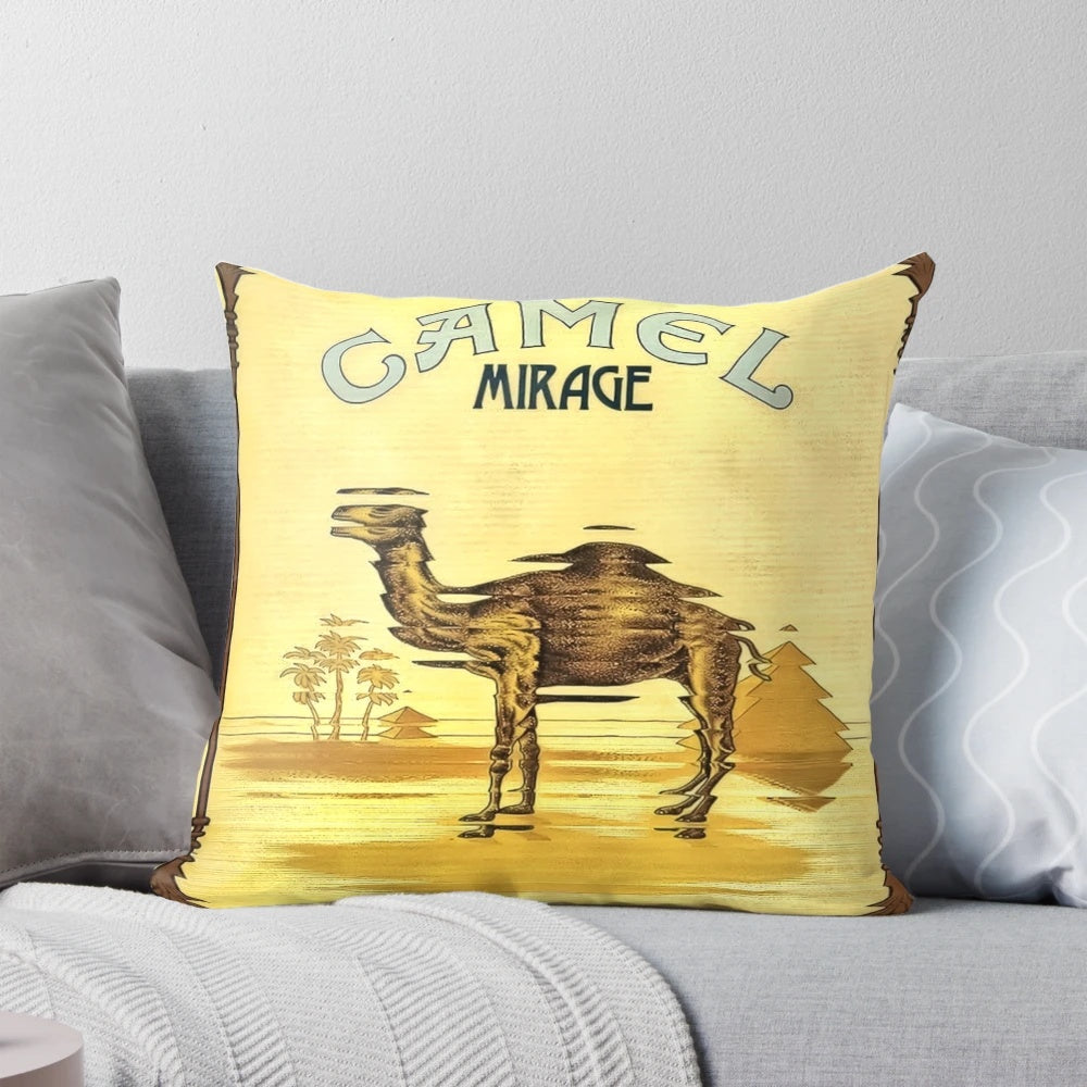 Camel Mirage Pillow - Iconic Progressive Rock Album Cover Art