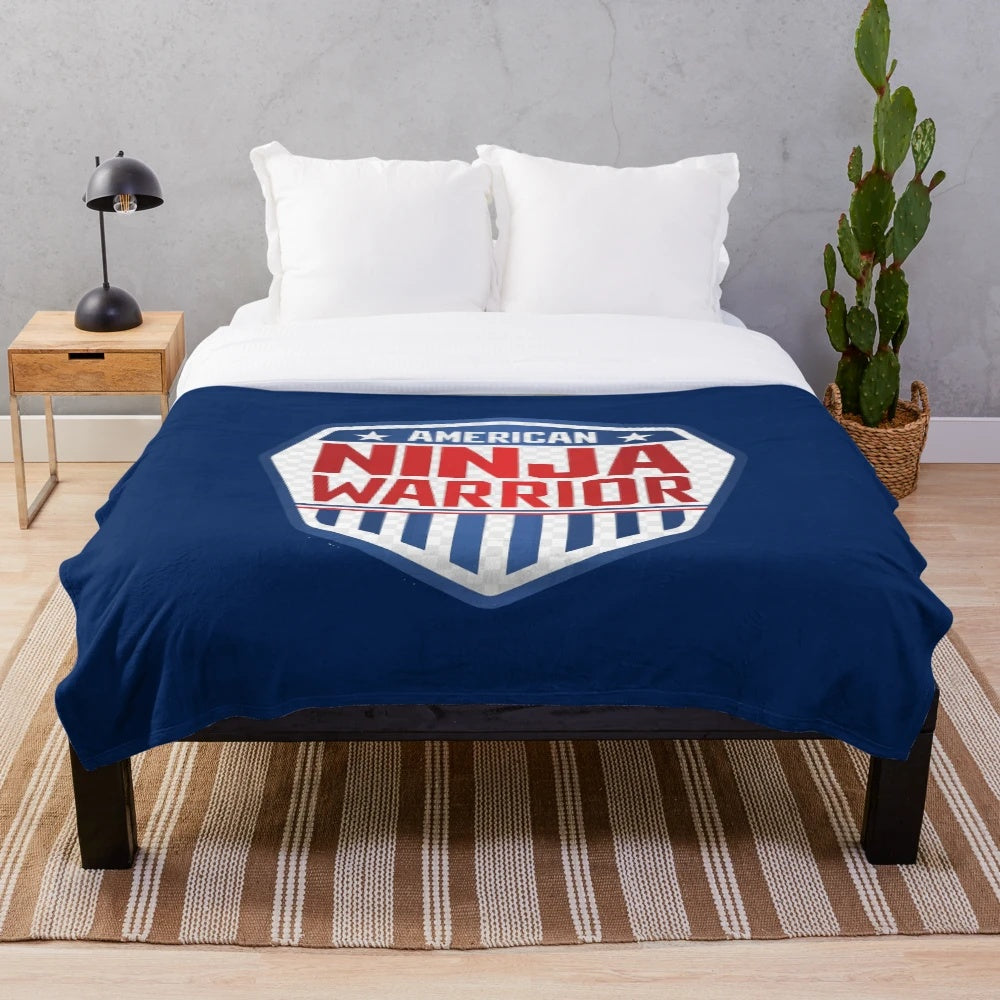 Camo plush blanket featuring American Ninja Warrior inspired design