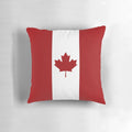 Canada flag pillow with red and white maple leaf design