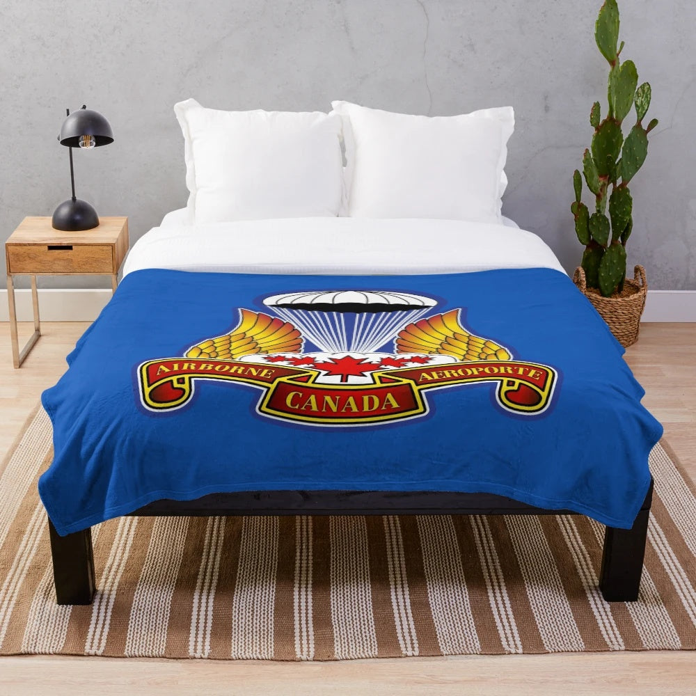 Canadian Airborne Regiment inspired plush blanket