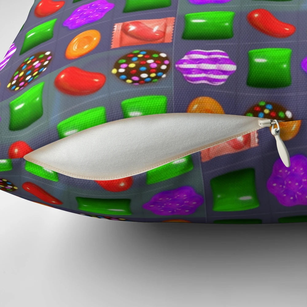 Candy Combo Crush Gaming Pillow - Soft, Plush Decorative Pillow