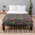Candy Crush themed plush blanket with colorful candies and game graphics