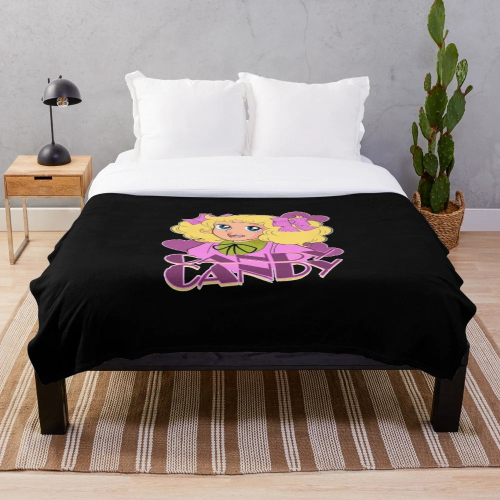 Candy Delight Plush Blanket - Soft and Cozy Anime-Inspired Bedding