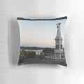 Pillow featuring a scenic view of the Johnstone River and canecutter monument in Innisfail, North Queensland