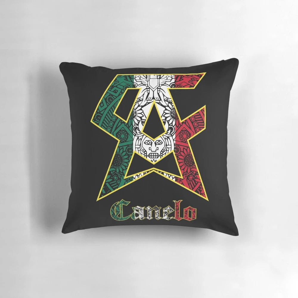 Canelo boxing-inspired unisex essential pillow featuring Mexican style and Saul Alvarez symbol