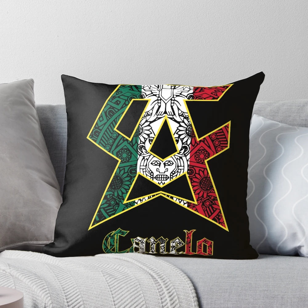 Canelo boxing-inspired unisex essential pillow featuring Mexican style and Saul Alvarez symbol