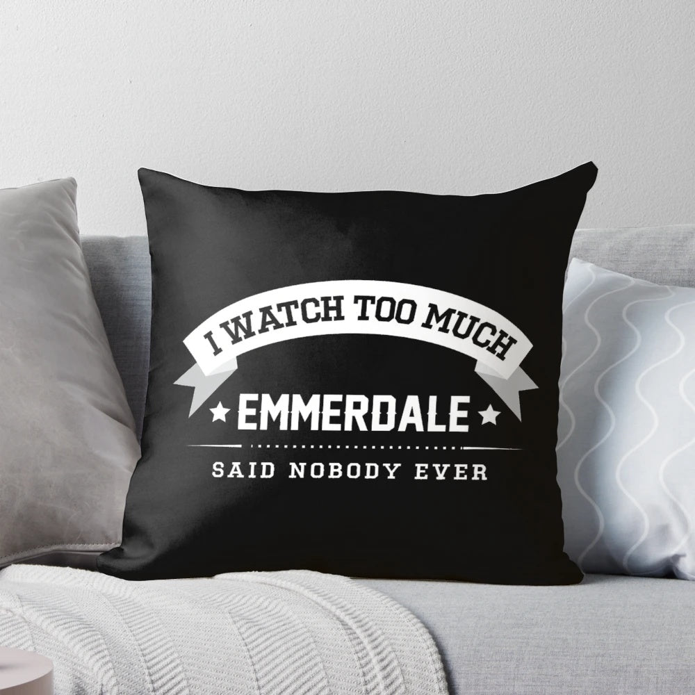 Emmerdale-themed pillow for tv series fans