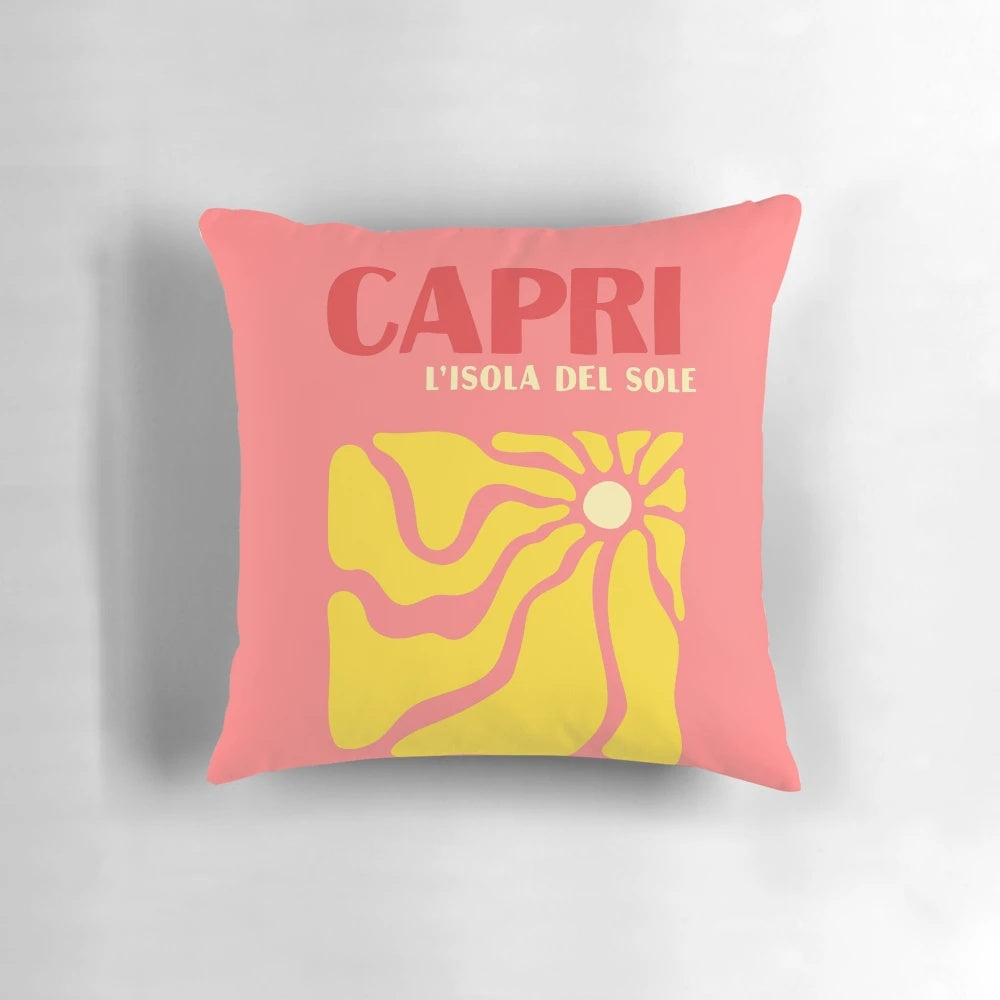 Vibrant sunset over the picturesque island of Capri, Italy