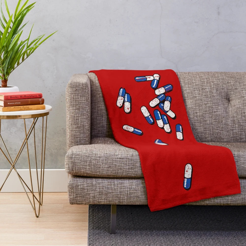 Capsules-inspired plush blanket featuring manga and anime elements