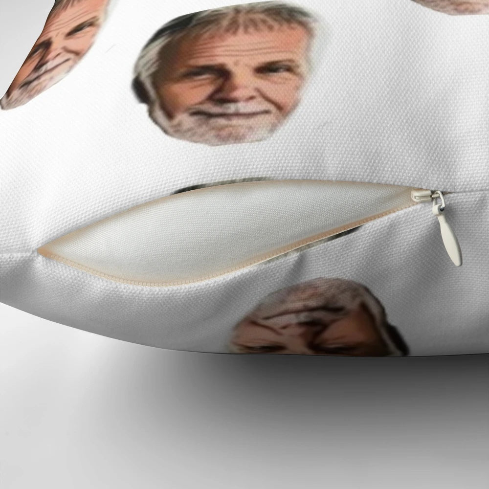 Image of a pillow with an all-over print design featuring Captain Lee from the TV show Below Deck.