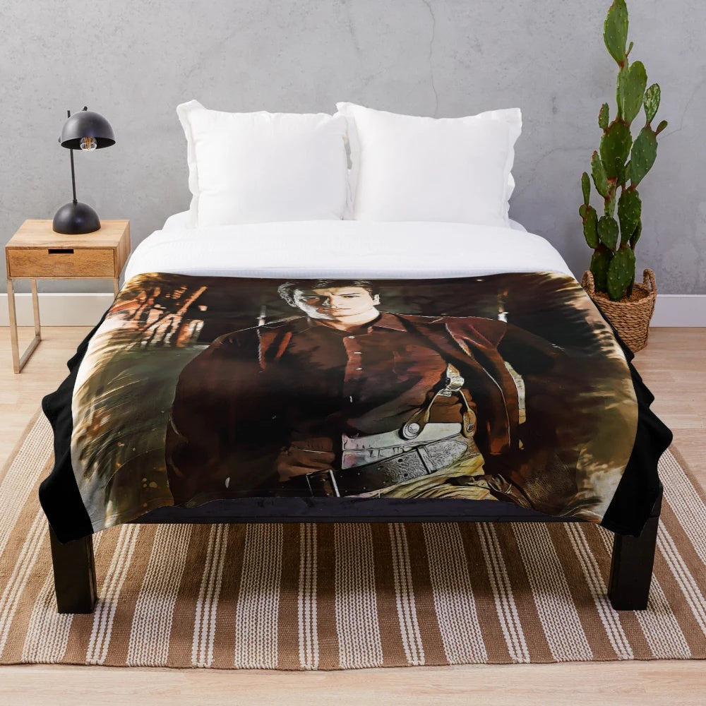 Captain Malcolm Reynolds from Firefly TV series themed plush blanket