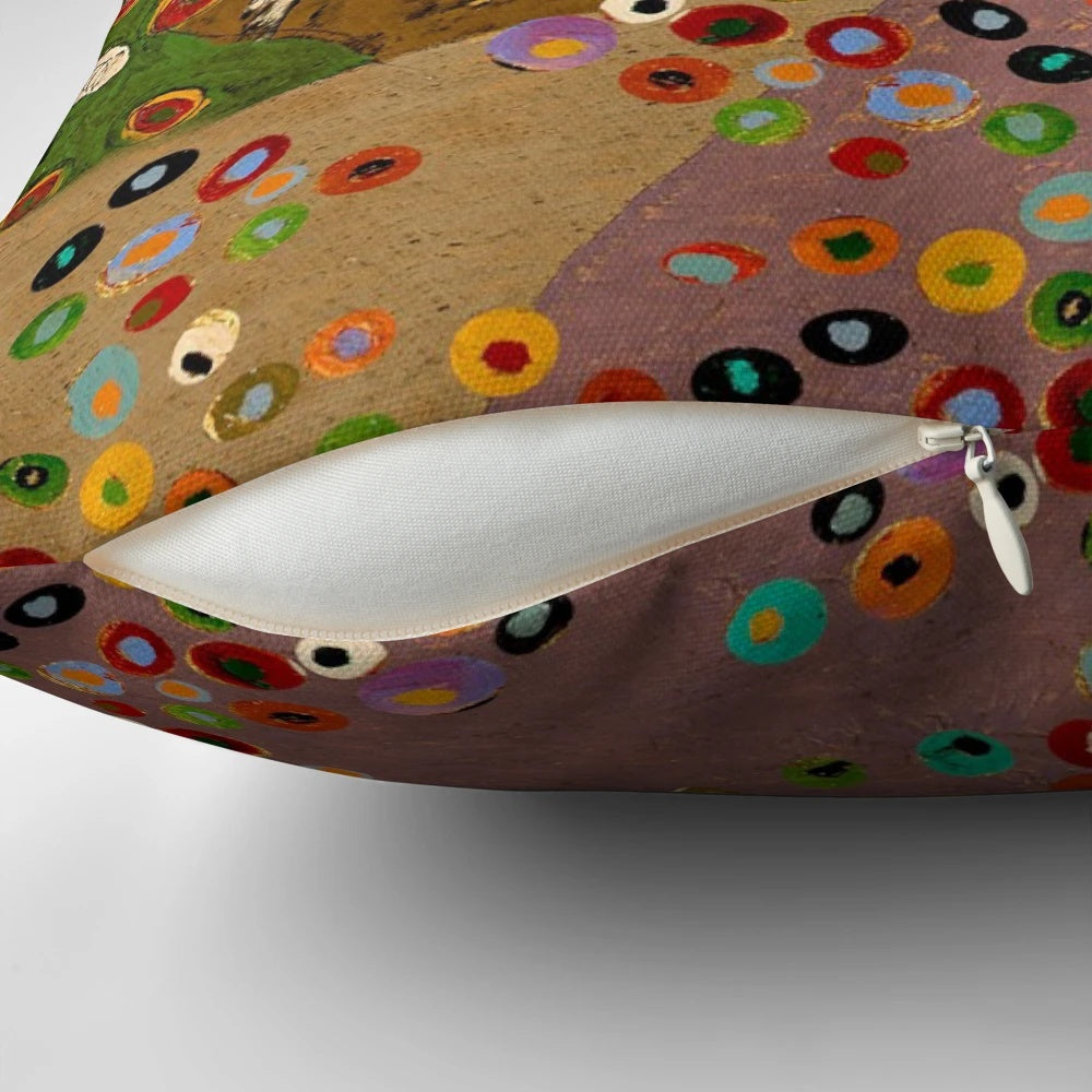 A soft, nature-inspired pillow with a wild, bohemian flair, perfect for adding a touch of rustic charm to any room.
