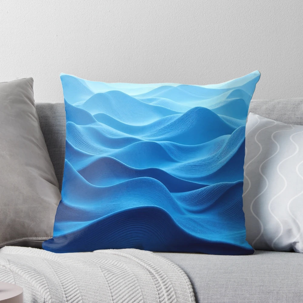 Vibrant and dynamic abstract 3D background with textured waves and cool tones, perfect for modern art pillow designs.