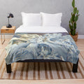 Colorful abstract frozen ice plush blanket